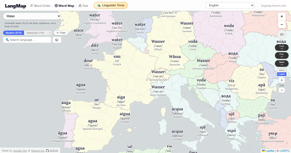 LangMap — Word Map: 1,138 Languages on an Interactive World Map (IPA ...